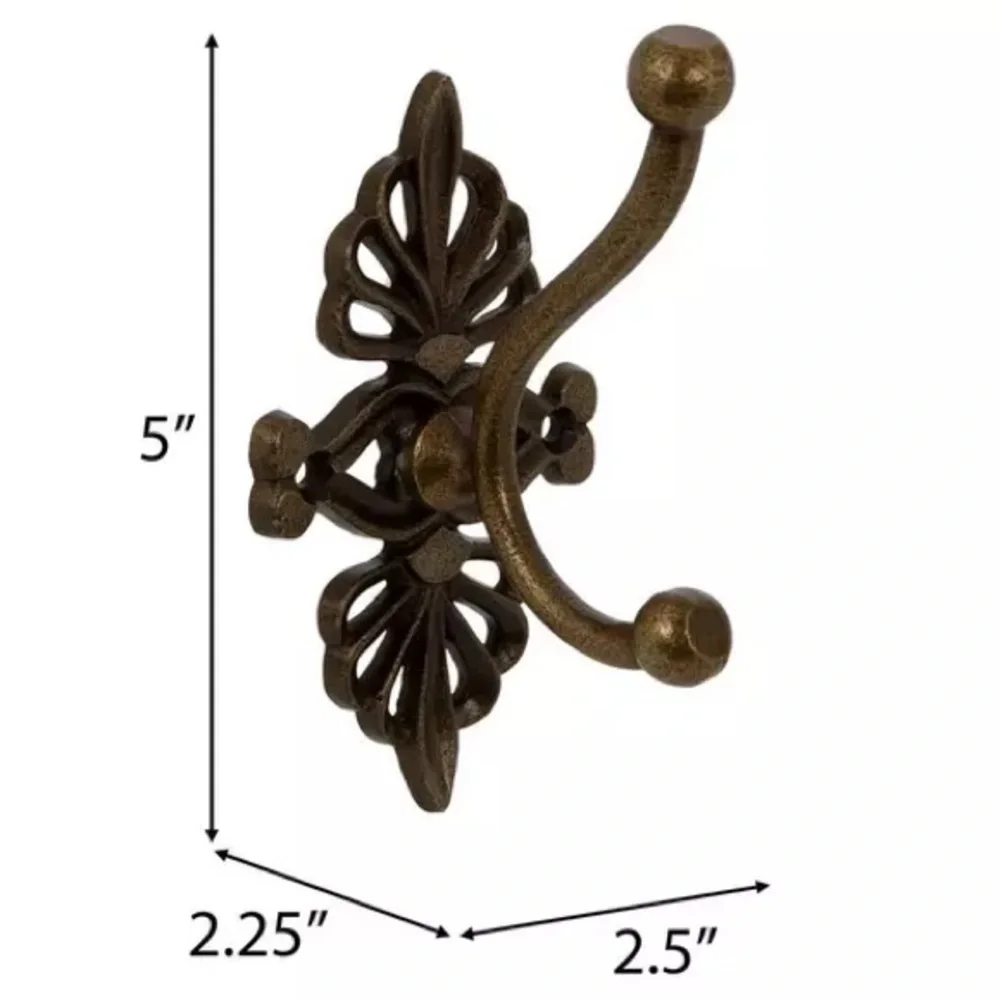 (2) Antique Gold Baroque Wall Hook